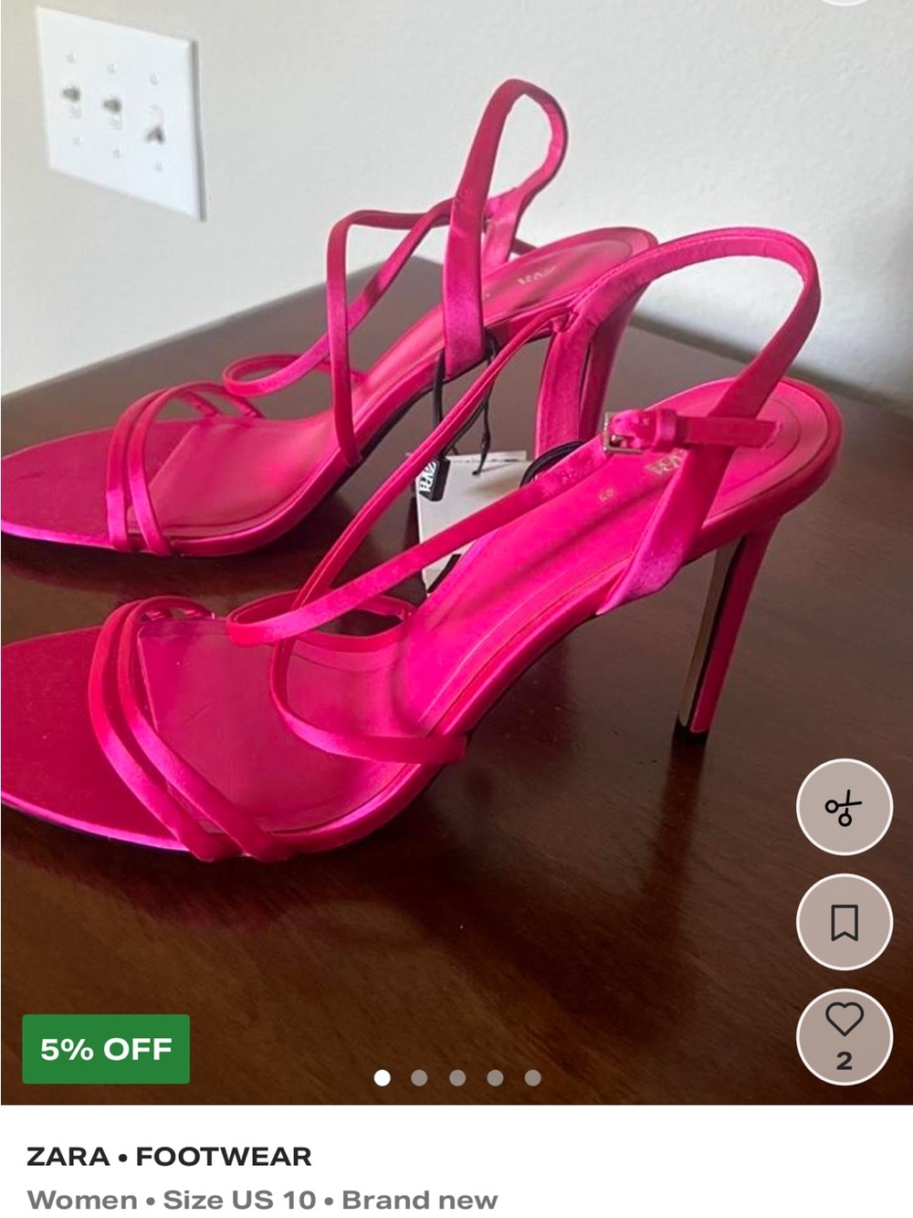 Zara Hot Pink Strappy Stiletto Sandals